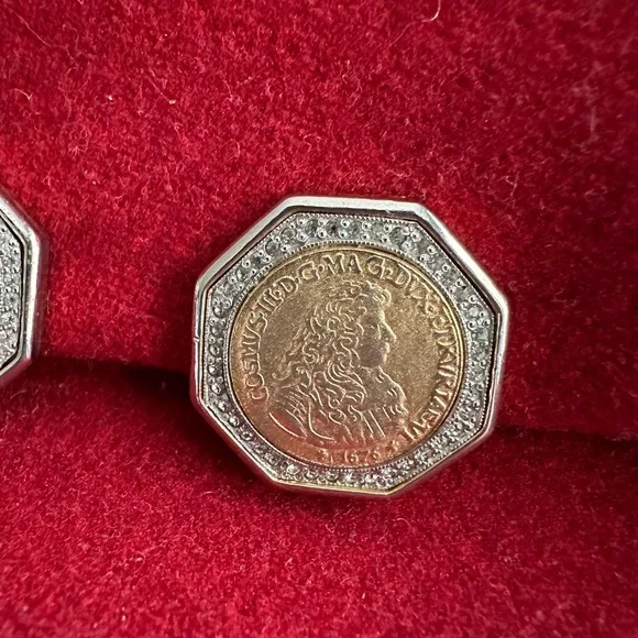 Ben-Amun stunning marked roman coin earrings - Picture 2 of 6